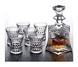 Juego de vasos de whisky con decantador aireador Juego de jarra de whisky Juego de jarra Juego de jarra de cristal y vasos de whisky de 7 piezas Juego de decantador de cristal con 6 vasos en caja de regalo